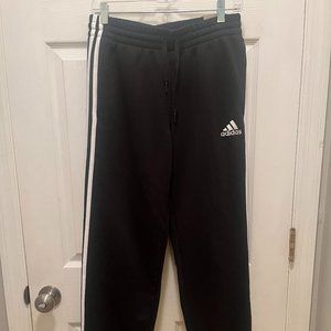 Adidas Men's Regular Pant Black with White Stripes Sweatpants